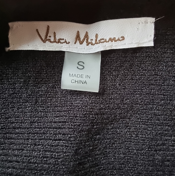 Vila Milano Dolman Sleeves Round Neck Embellished W/Rhinestones Black Sweater - Picture 6 of 8